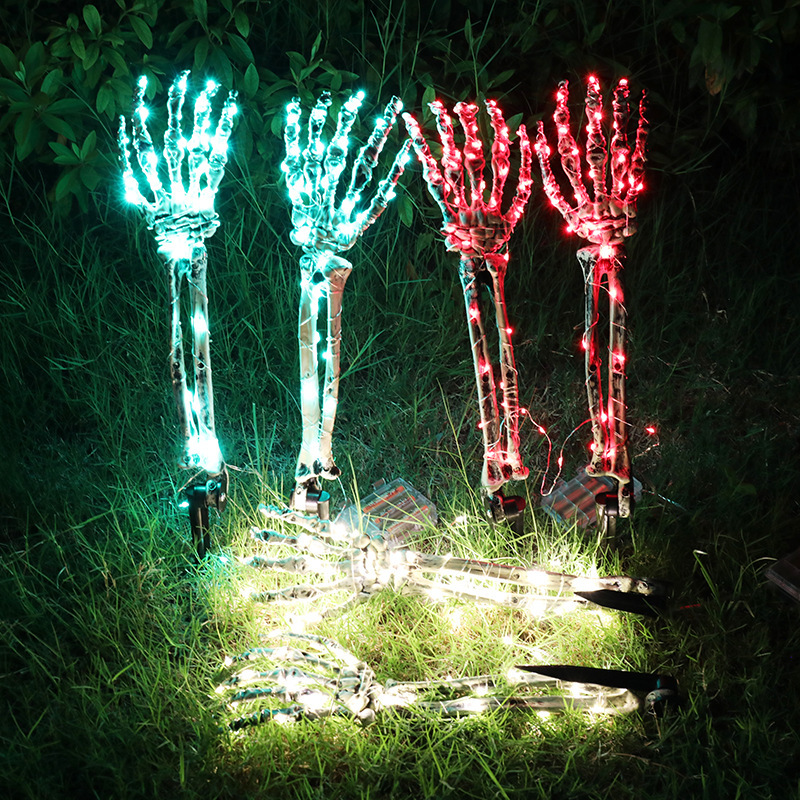 ハロウィーン装飾頭蓋手ハロウィーン花園装飾道具led発光鬼手頭蓋手ランプ|undefined