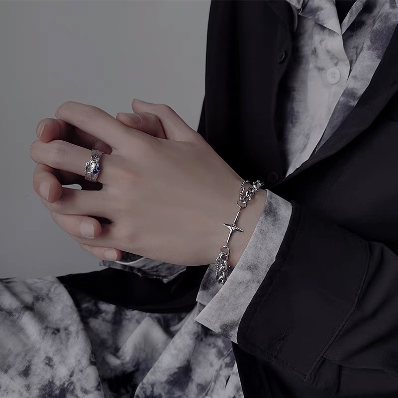 Stellar Fashion Bracelet Men's Trendy Vintage ins Niche Design Men's Jewelry Women's Cold Style Hip-Hop Bracelet