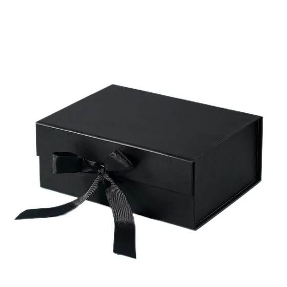 Spot flip folding box wholesale bow solid color packaging box cross-border foreign trade folding gift box one-piece gift box