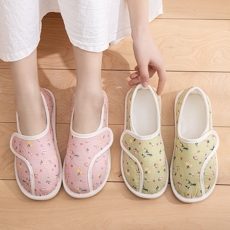 Moon Shoes Spring and Autumn Bag Heel Postpartum Pregnant Women's Shoes Summer Thin Maternal Indoor Home Shoes Soft-soled Cotton Slippers for Women