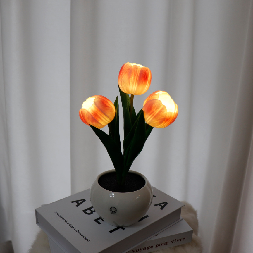 New led Tulip night light dormitory bedside decoration sleep light simulation flower atmosphere light 520 gift