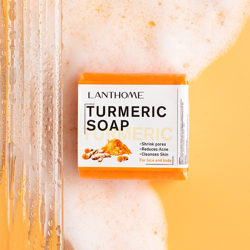 Cross-border spot LANTHOME turmeric soap cleaning dirt tender skin mild clean face cleansing soap wholesale