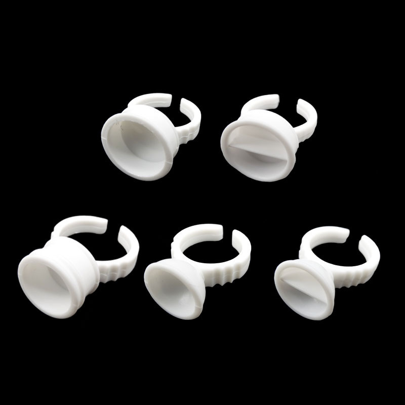 Grafting False Eyelash Glue Holder Embroidery Ring Cup Planting False Eyelash Plastic Ring Cup Separated Color Cup