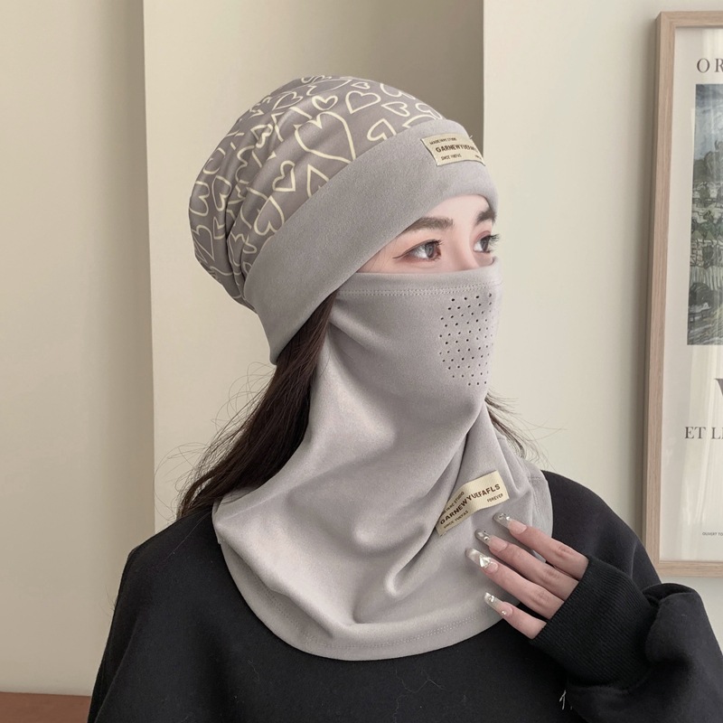 Autumn and winter warm basin hat ear protection Korean style hat women's outdoor hat riding cold-proof comprehensive protection dustproof men's mask tide