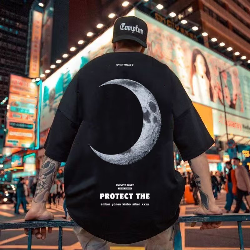 High Street Trendy Brand Loose T-shirt Short-sleeved Men's Plus-sized Plus-sized Half-sleeved Fat Men's Summer Top