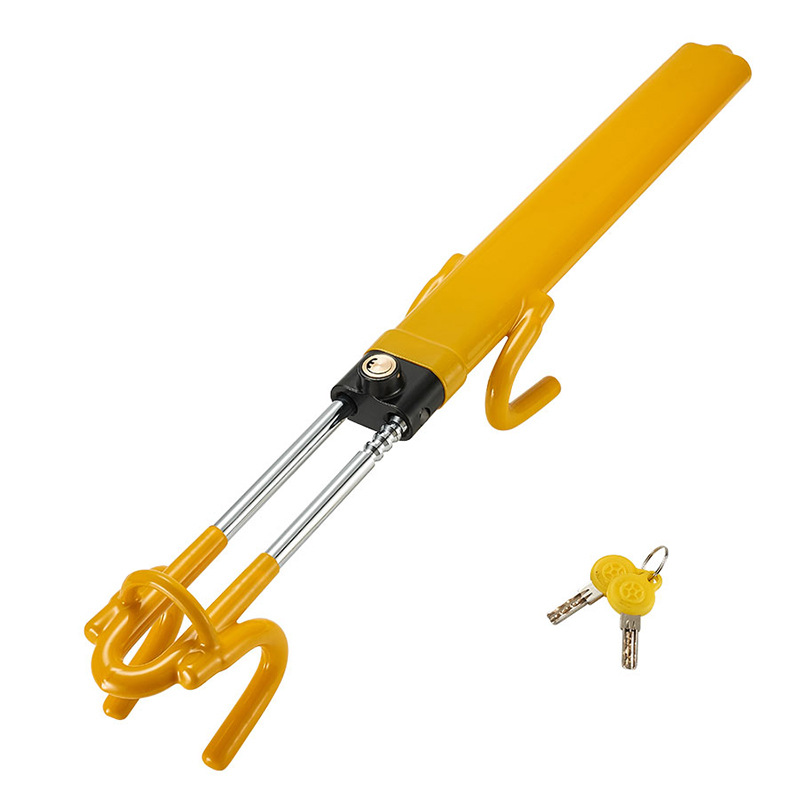  car double hook lock car U-shaped steering wheel lock car anti-theft lock car lock adjustable telescopic anti-theft