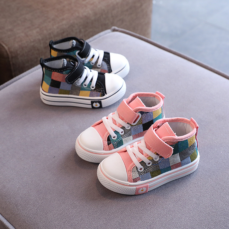 Children's Canvas Shoes 2022 Spring and Autumn New Children's British-style Non-slip Sneakers Boys and Girls Casual Kindergarten Children's Shoes