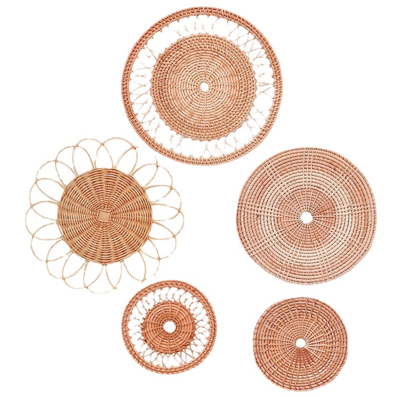 Nordic Homestay Rattan Wall Decoration Pendant Home Entrance Living Room Hand-woven Hanging Ornaments Wholesale