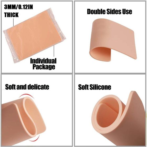1/3MM A4 Size Tattoo Exercise Skin Double Sided Silicone Permanent Makeup Exercise Skin Tattoo Supplies