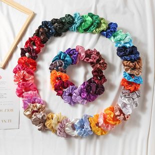 Amazon Internet Celebrity Hair Ring ins Retro Simple All-match French Satin Satin Imitation Silk Satin Large Intestine Hair Ring