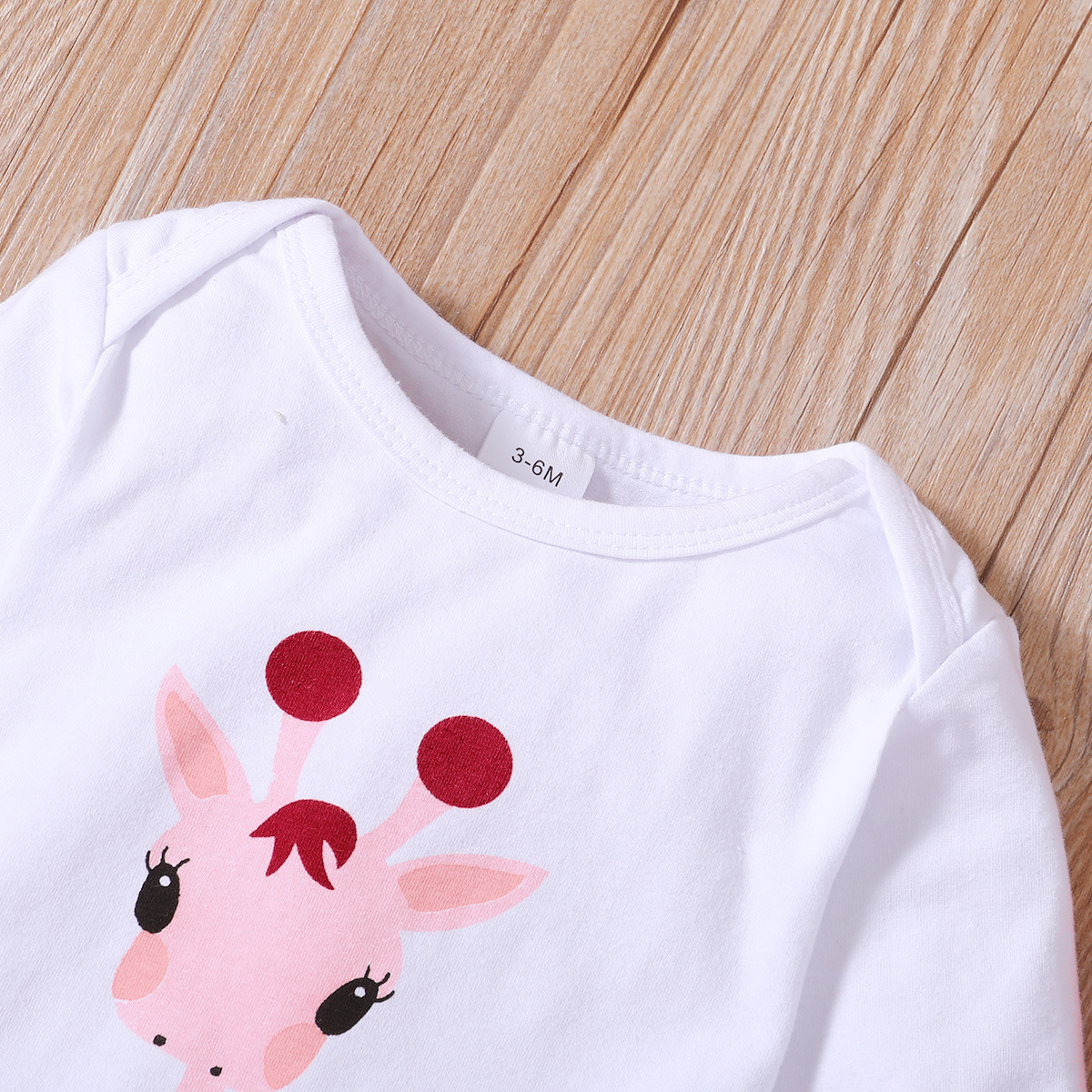 ins foreign trade platform Amazon ebay wish for children giraffe polka dot printing set Pink
