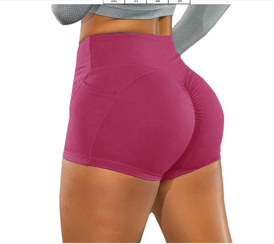 European and American popular yoga shorts women's sports running body shaping pants anti-exposure tight hip lifting pants