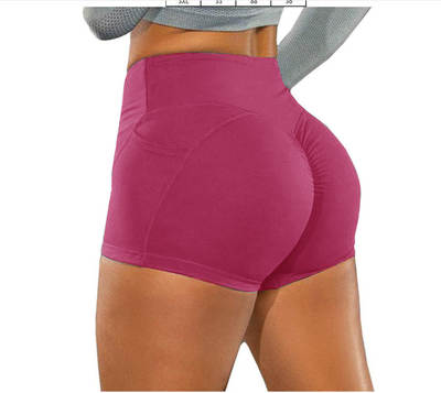 European and American popular yoga shorts women's sports running body shaping pants anti-exposure tight hip lifting pants