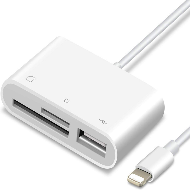 For Apple mobile phone four-in-one OTG multi-function mobile phone card reader support SD Memory camera OTG charging