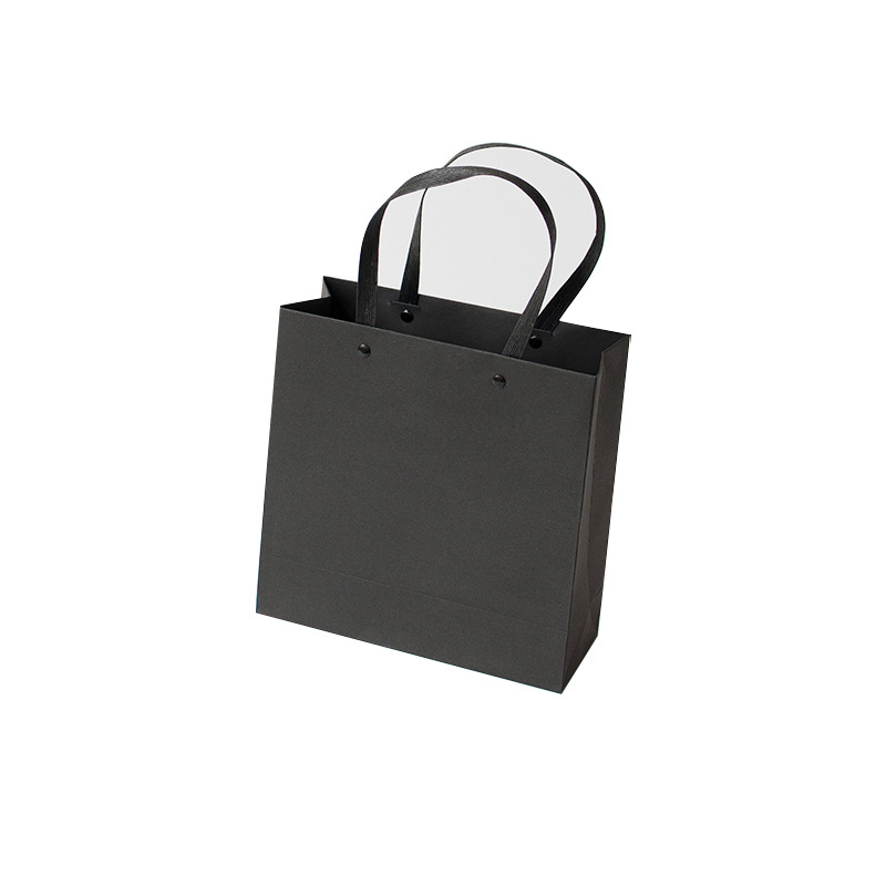 Black gift bag simple paper bag portable rivet gift box packaging bag clothing birthday gift bag