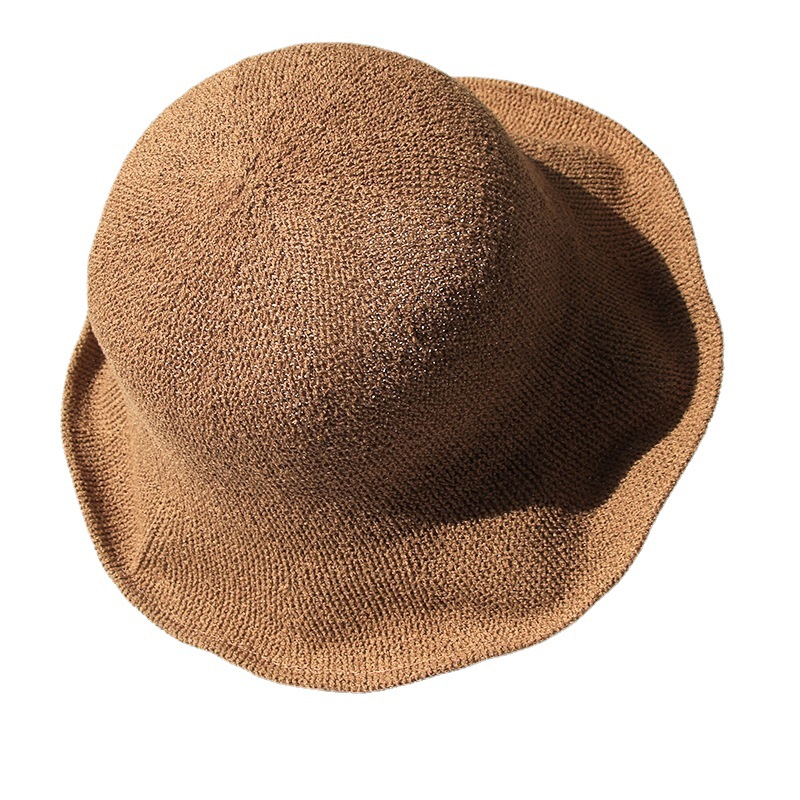 Cotton and Linen Sun Hat Summer Women's Fisherman Hat Japanese Knitted Basin Hat Korean Sunscreen Hat Foldable Art Top Hat