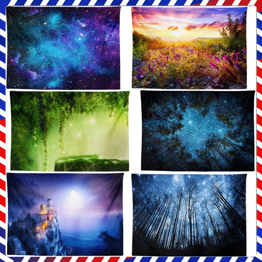 Cross-border Hot Sale Internet Red Forest Tapestry Printing Tapestry Fabric Hanging Painting Customers' Pattern Tapestry