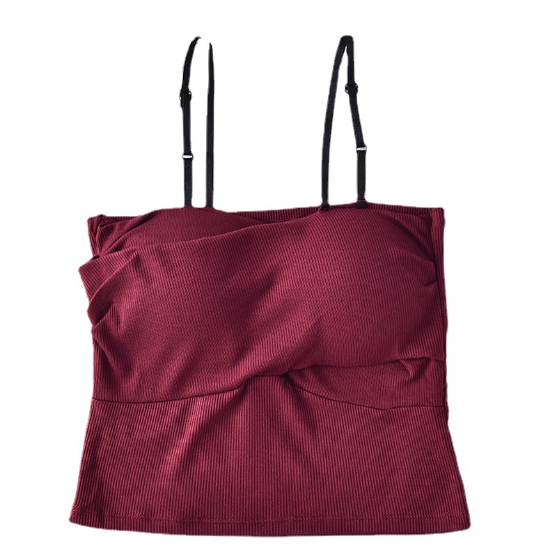 Korean style cross beautiful back wrap chest care machine sling thread cotton Women's vest base slim-fit top girly underwear