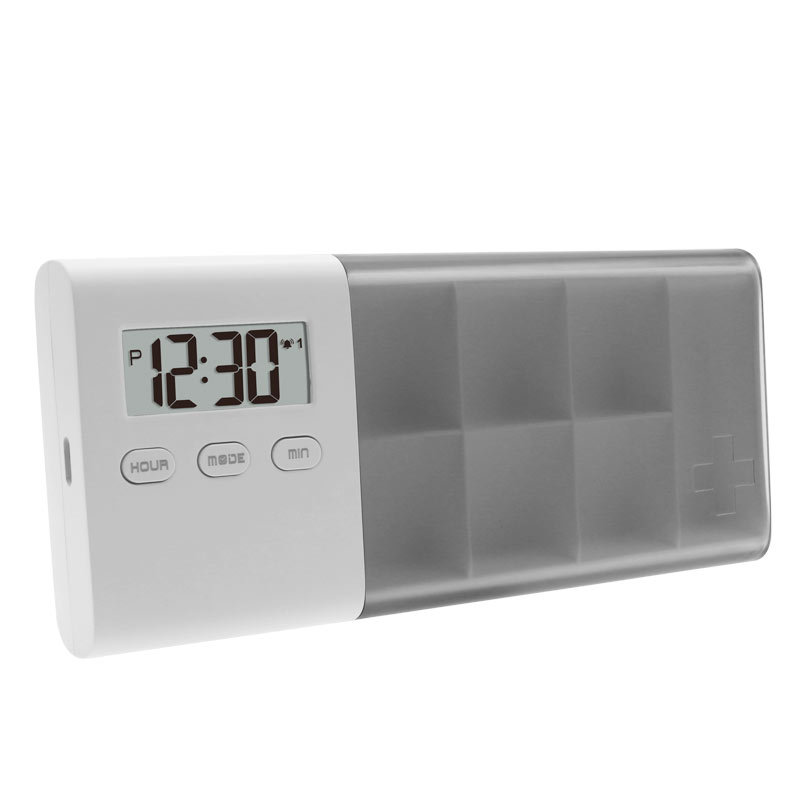 Charging ABS + PC + PP material vibration + ringtone reminder 5 groups alarm clock intelligent electronic medicine box