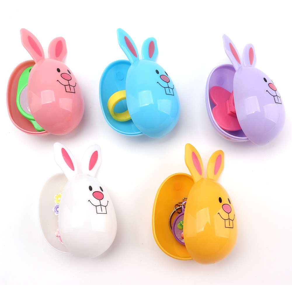 Cross-border Explosions Easter Eggs Plastic Cute Rabbit Shape Opening Painted Eggs Twisted Gashapon Children's Toy Eggs