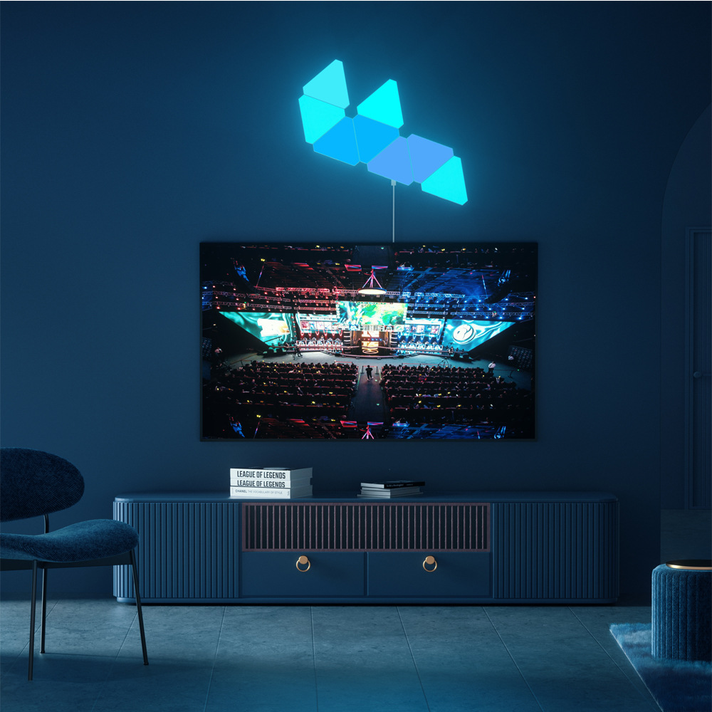 Smart constellation honeycomb lamp triangle quantum lamp Nordic style smart wall lamp music rhythm bedside bedroom night light