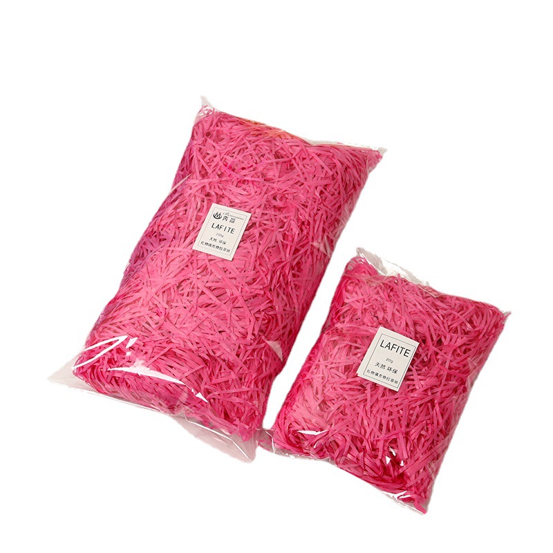 Factory wholesale multi-gram number of shredded wire brushed grass paper gift box filler batch by box to sell lafite grass