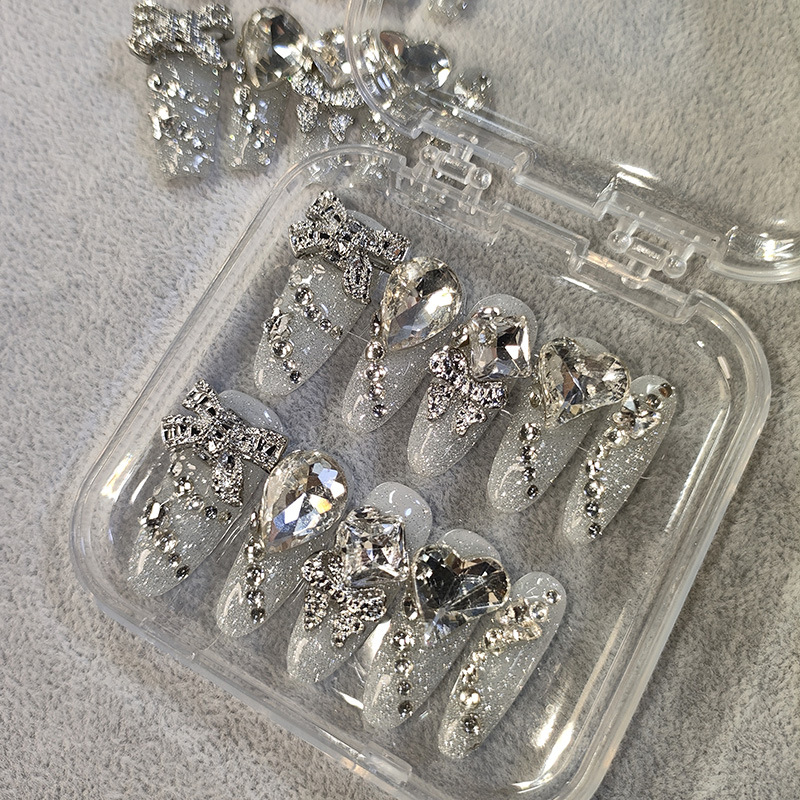 Xi Shiji Nail Art Hand-worn Armor Heavy Industry Full Diamond Flash Removable Fake Nail Sheet 001