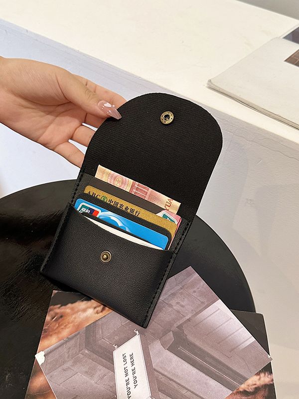 2024 New retro ultra-thin short wallet women's casual small coin purse mini multi-card small card holder