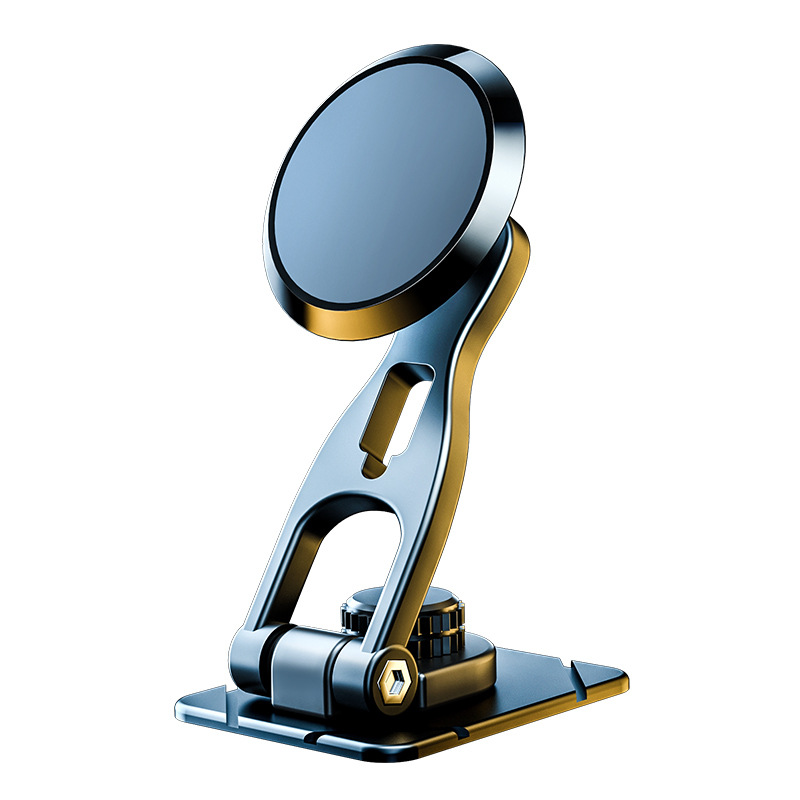 Nouveau support de téléphone portable pliable en métal à suspension pour écran de contrôle central de navigation de voiture, support d'aspiration magnétique adhésif pour tableau de bord_voghion.com