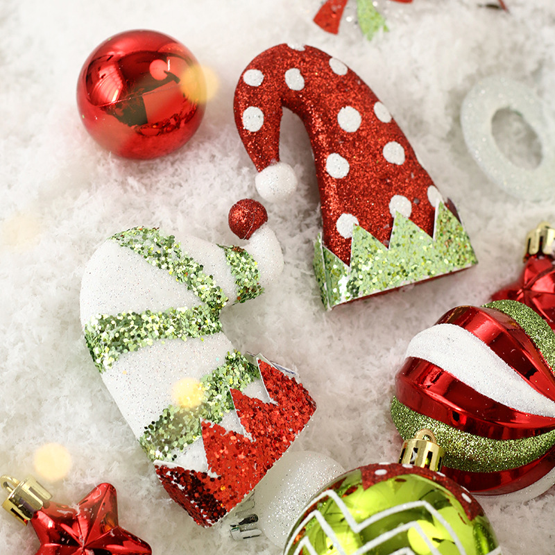 クリスマス装飾50pcs/set彩色クリスマスボールセットペンダントクリスマスツリー装飾ストラップ