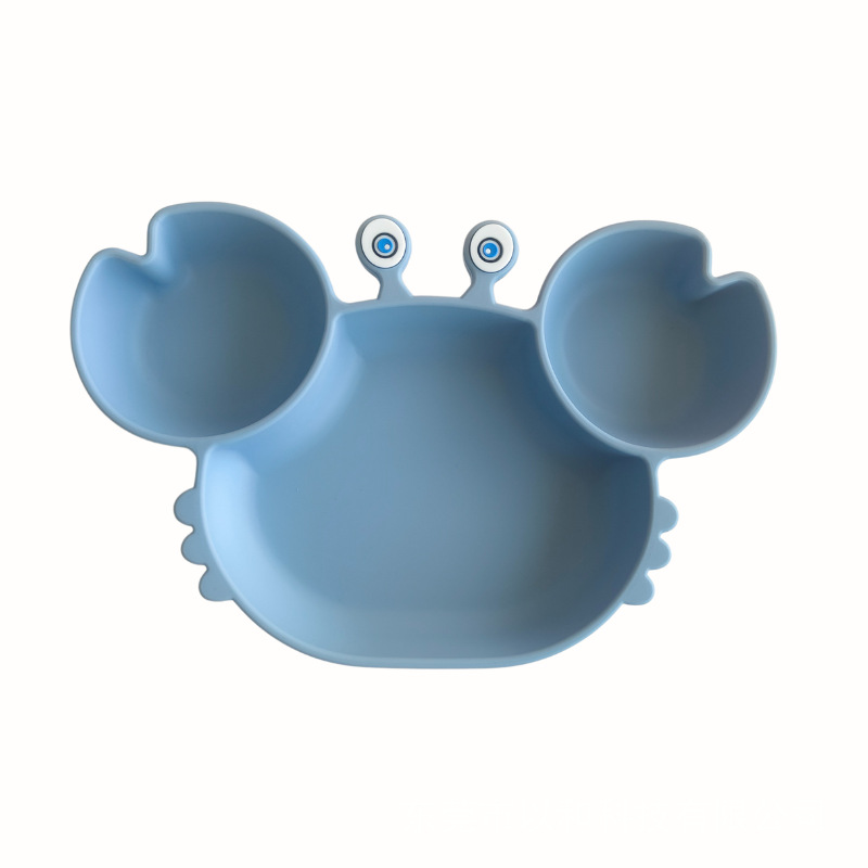 Children's Tableware Silicone Food-assisted Crab Dinner Plate Integrated Baby Food-assisted Anti-fall Suction Bowl