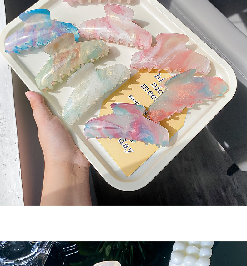 Farbwechselnder Haarclip im koreanischen Stil, großer Hai-Clip aus Acryl, süße, elegante Haarspange für Damen, Haarspange für den Hinterkopf_voghion.com