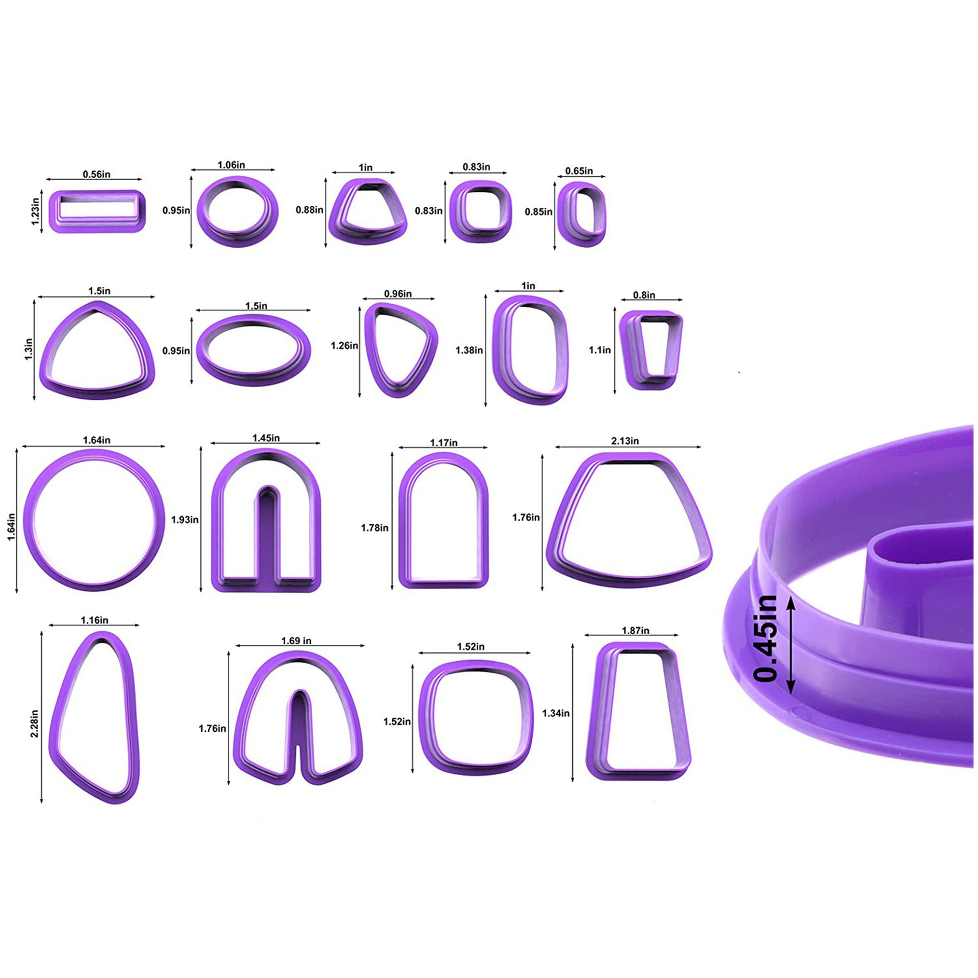 Cross-border hot sale 18 piece soft pottery mold DIY handmade clay clay cutter plastic clay earrings making