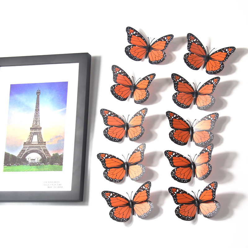 12CM simulation butterfly home decoration crafts magnetic refrigerator wall stickers 10 sets