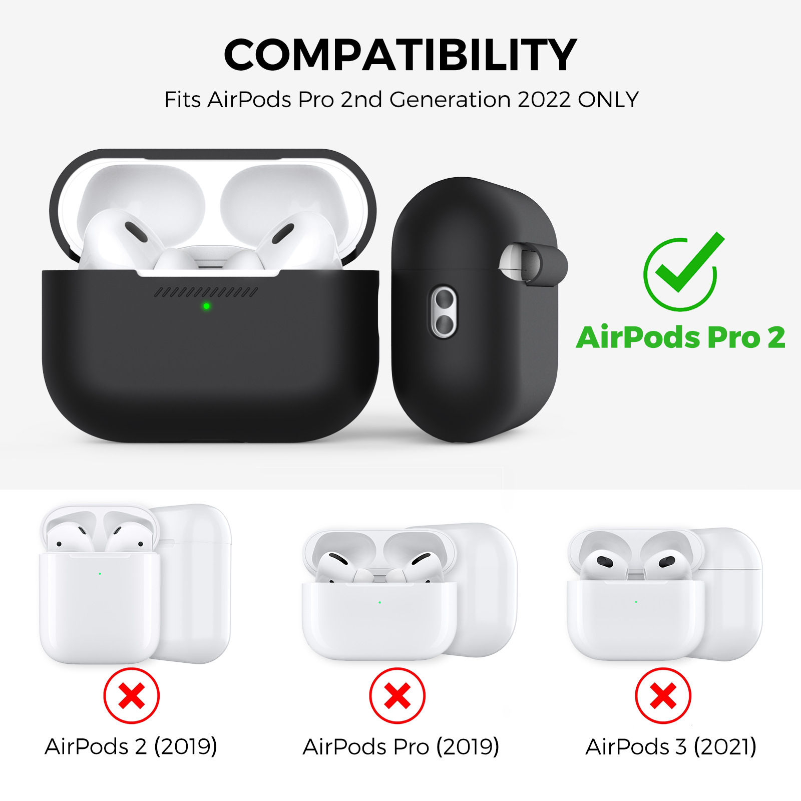 Suitable for Apple headset AirPods Pro 2 silicone one-piece protective shell Pro second generation anti-lost with lanyard shell
