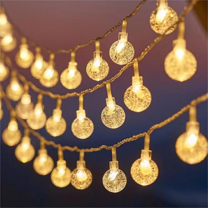 cross-border led solar lights outdoor camping christmas lights festival courtyard decoration star lights bubble lights string lights