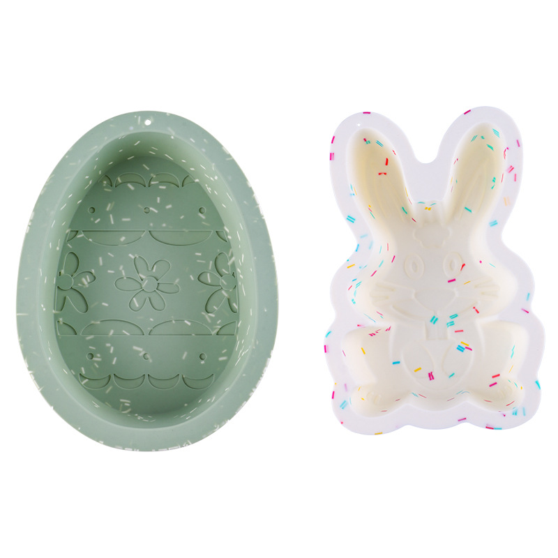 Easter Egg Easter Egg Rabbit Cake Plate Home diy Baking Tool Silicone Cake Mold
