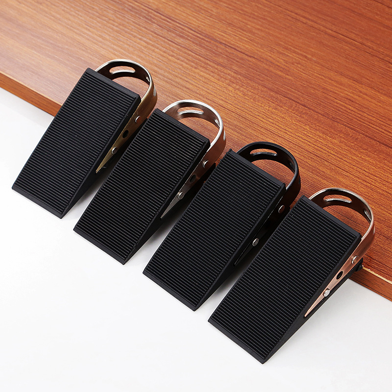 Household door stainless steel rubber bottom door plug bathroom silent double-sided rubber door resistance thickened anti-collision door plug