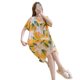 Cotton Silk Nightgown Women's Summer Thin Short-sleeved Cartoon Printed Pajamas Internet Celebrating Live Explosions plus size Spring and Autumn Home Clothes