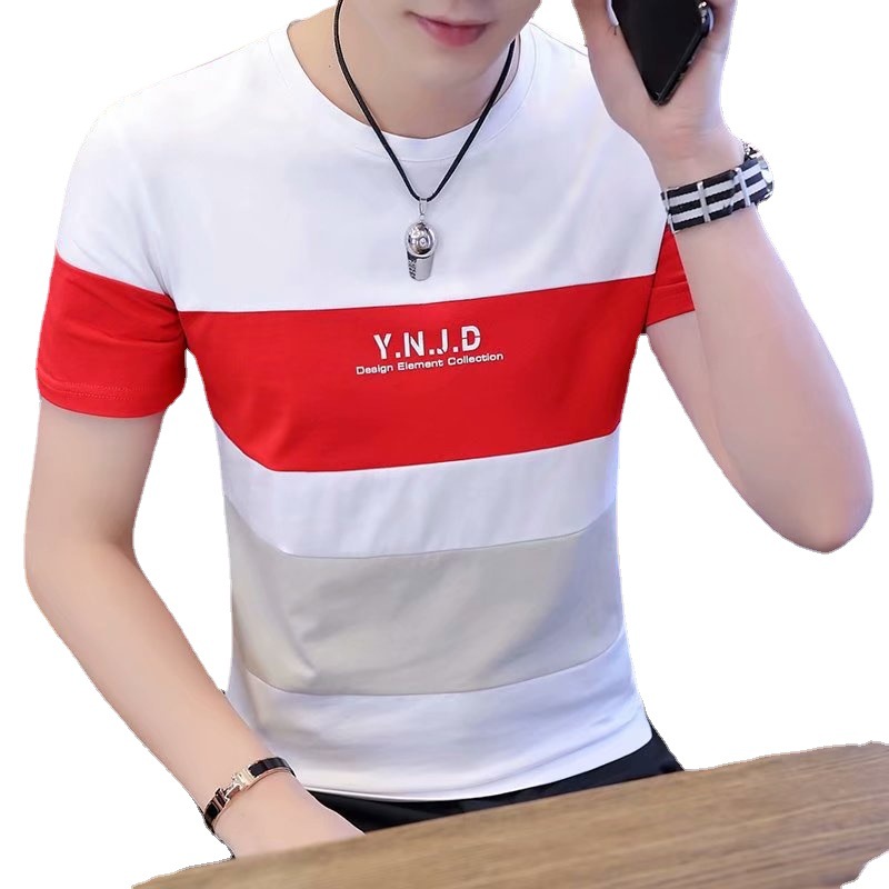 2023 Summer short sleeve T-shirt men's loose trend casual clothes Korean foreign trade manufacturers wholesale Cheap