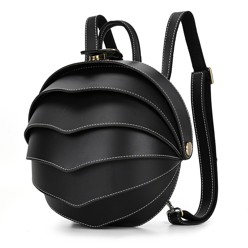 Mochila creativa de cuero genuino mochila escarabajo personalizada mochila grande tamaño pequeño hombres y mujeres mochila redonda hombro crossbody bolsa casual