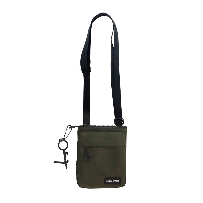 Trendy cool personality Hong Kong style small shoulder bag Square small bag sports trendy fashion mobile phone bag Shoulder Bag Ladies Men's bag