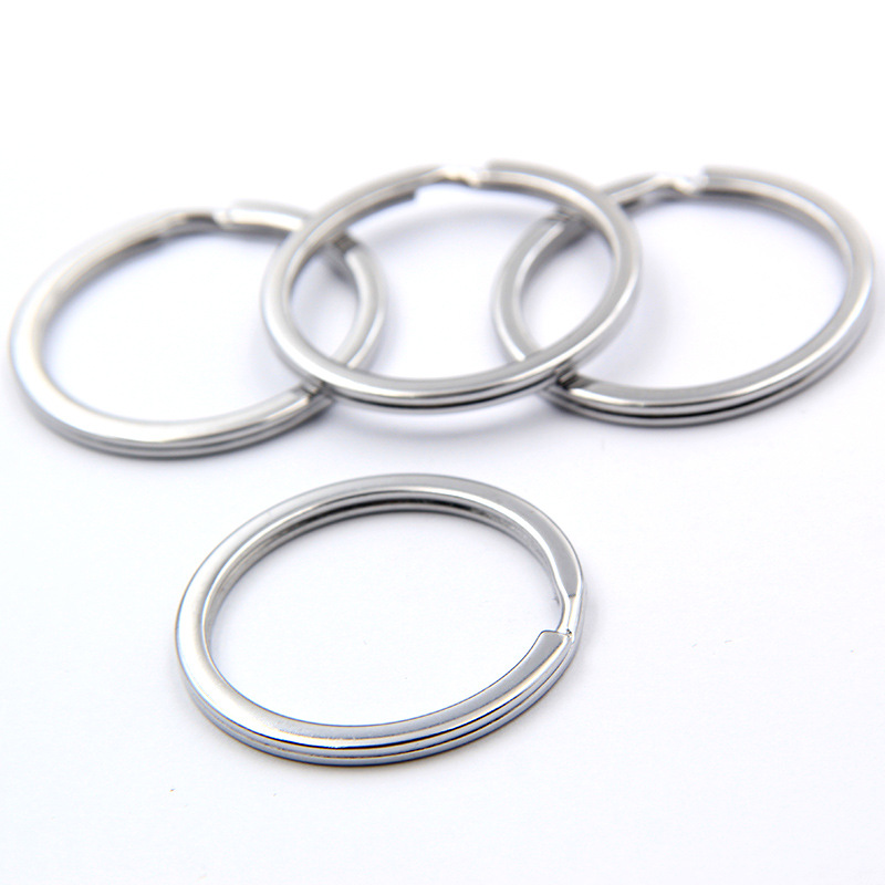 Wholesale metal plating key ring chain multi-color multi-size 30mm iron flat ring key chain diy