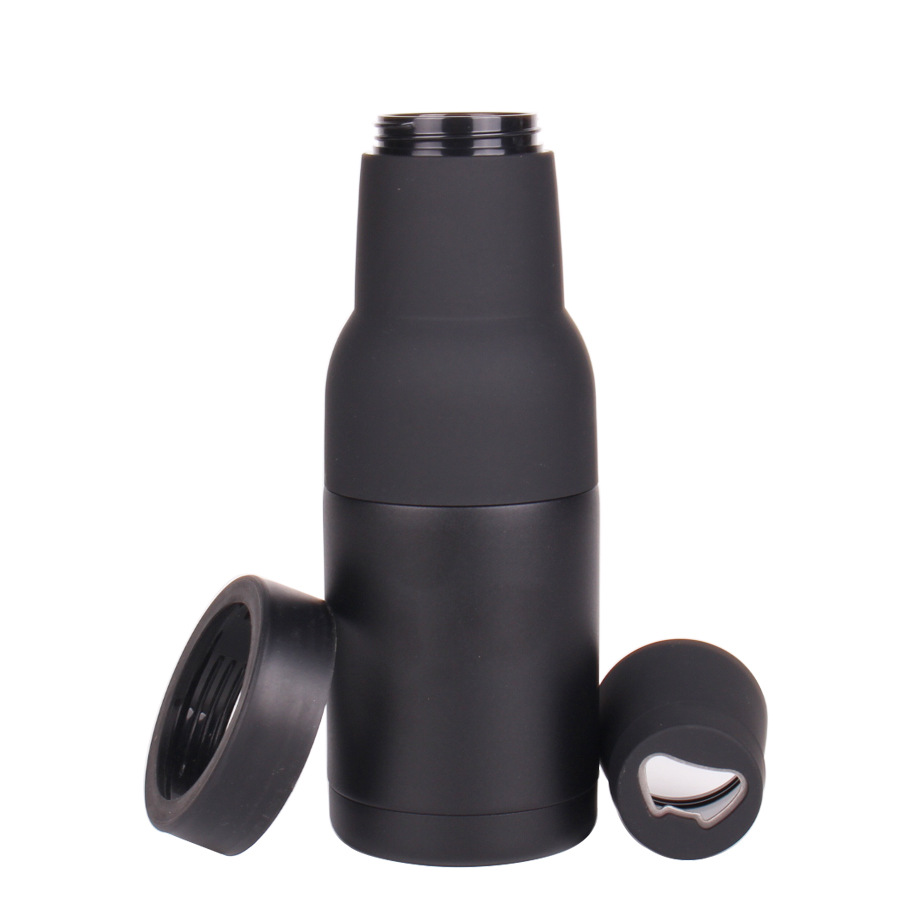 New 3-in-1 stainless steel double-layer vacuum Coke can beer bottle insulation cold tank cooler with bottle opener