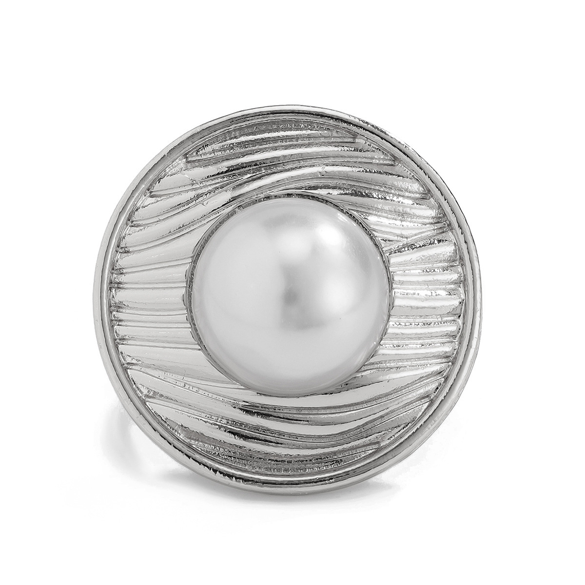 Europa e Stati Uniti transfrontaliero ins esagerato metallo vento piega perla anello personalità dolce fresco linea anello aperto anello_voghion.com