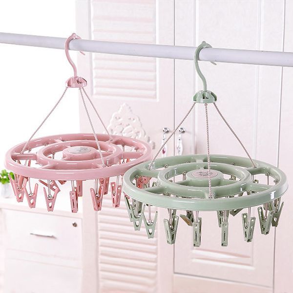 Household Windproof Thickened Disc Hanger 12 Clip 18 Clip 24 Clip Drying Socks Rack Multifunctional Clip Underwear Drying Hanger