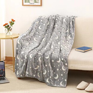 Cross-border luminous blanket double-sided flannel luminous blanket fluorescent blanket summer office air conditioning blanket children's blanket
