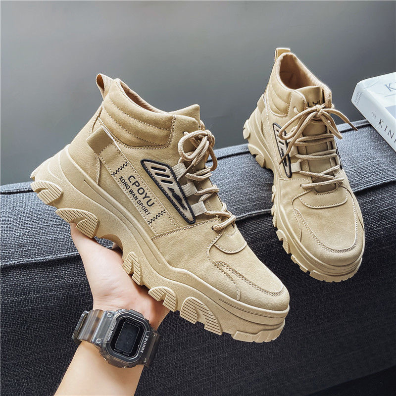 Martin Boots Men's Autumn New Model High-Top Waterproof Desert Work Shoes Thick Sole British Retro Men's Sports Trendy Shoes