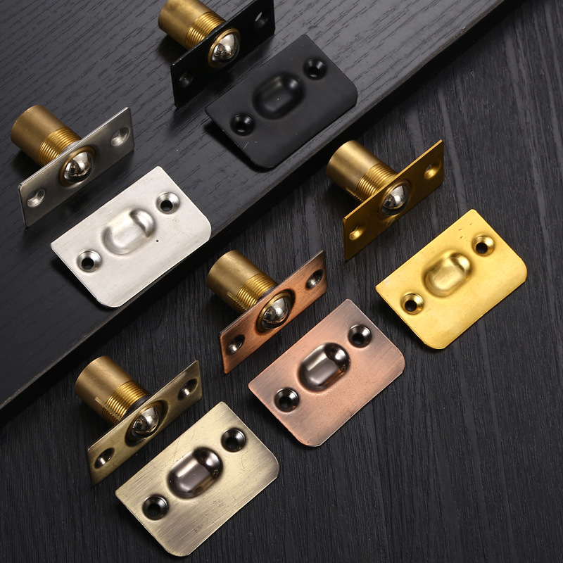 Stainless steel door touch beads box spring adjustable copper touch beads KTV invisible door touch screen window positioning lock door top beads