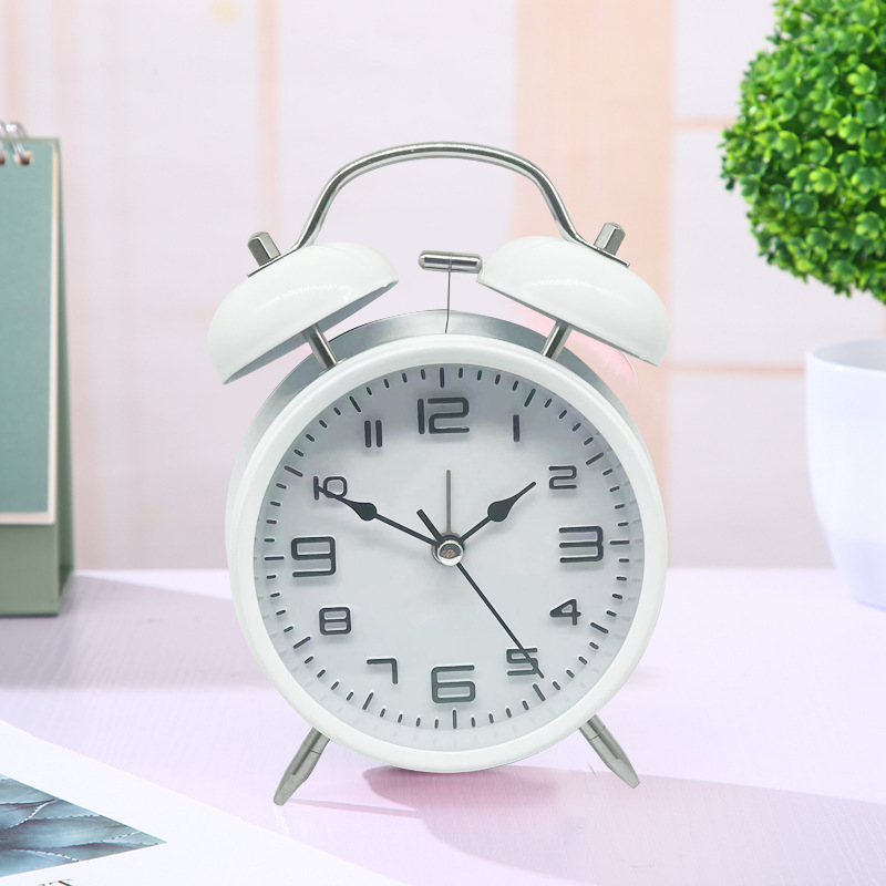 Wholesale Creative Personality Metal Student Children Bedroom Bedside Battery Timing Round Digital Scale Bell Alarm Clock
